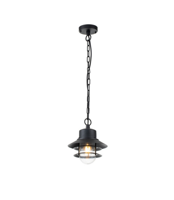 Lampada da parete per esterni Copenhagen Vetro trasparente, acciaio inossidabile 304 Nero