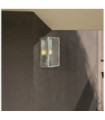 Box exterior wall light Mild steel Silver, Clear