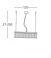 Suspension design en cristal PRISMA chrome 7 ampoules