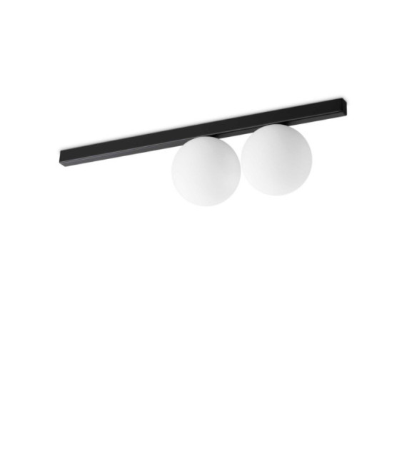 Binomio Deckenleuchte aus Glas, schwarzes Metall