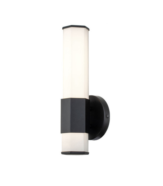 Aplique de baño Hinkley Acero, vidrio opalino esmerilado Negro mate