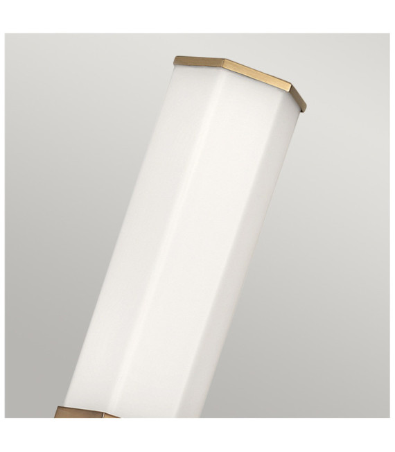 Lampada da parete Bagno Hinkley Acciaio, vetro satinato opalino Ottone Heritage