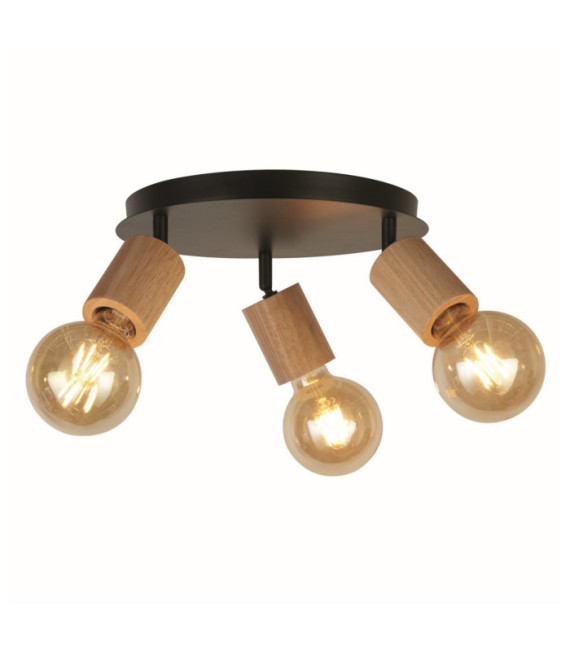 Faretto multiplo Spinny Mild Steel Nero opaco, naturale