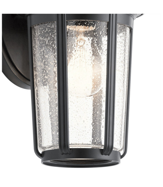 Kichler exterior wall light Aluminum, transparent grained glass Black