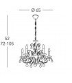 Chandelier en cristal CARMEN 2 chrome 5 ampoules