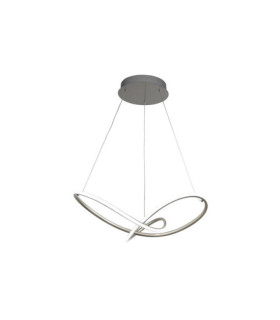 Lámpara colgante LED Magic Acero inoxidable, silicona, acero Plata satinada, Blanco, Plata