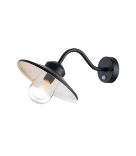 Klampenborg aplique de exterior Vidrio transparente, acero inoxidable 304 Negro