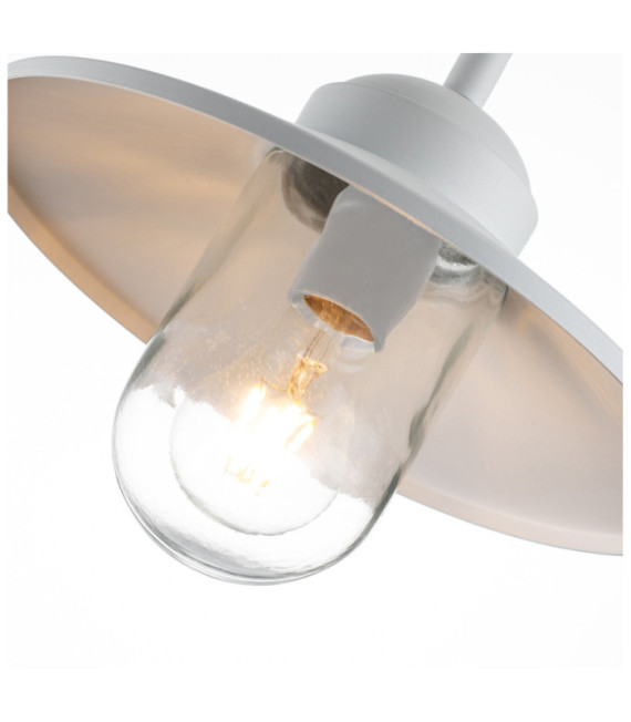 Klampenborg aplique de exterior Vidrio transparente, acero inoxidable 304 Blanco