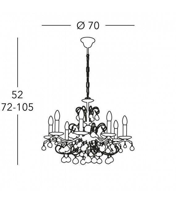 Chandelier en cristal CARMEN 2 chrome 8 ampoules