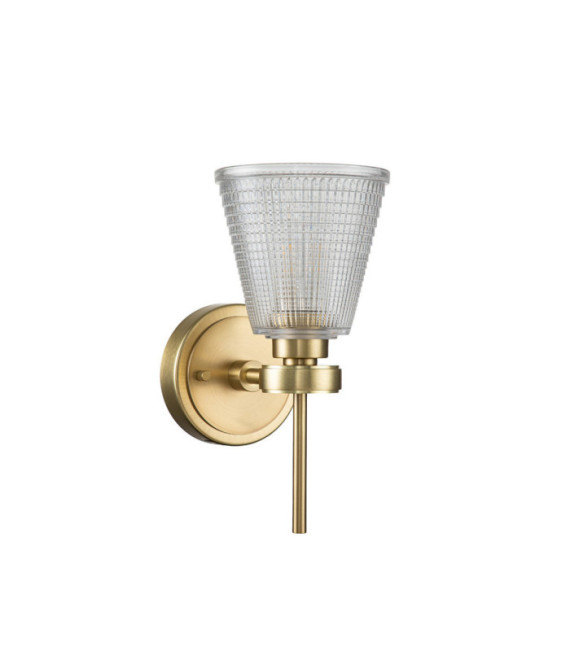 Gunnislake Wandleuchte Glas, Stahl Gebürstetes Messing