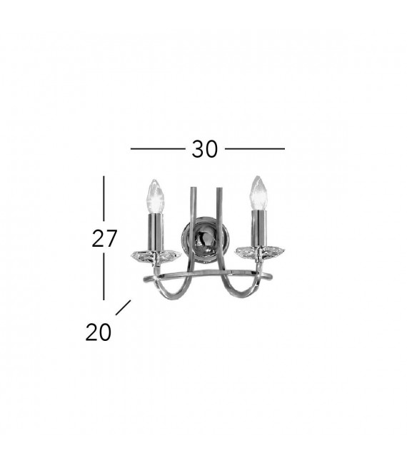 Applique murale classique IMPERIAL laiton Anglais 2 ampoules