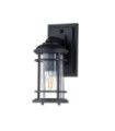 Feiss exterior wall light Aluminum, steel, transparent grained glass Textured black