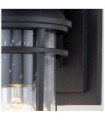 Feiss exterior wall light Aluminum, steel, transparent grained glass Textured black