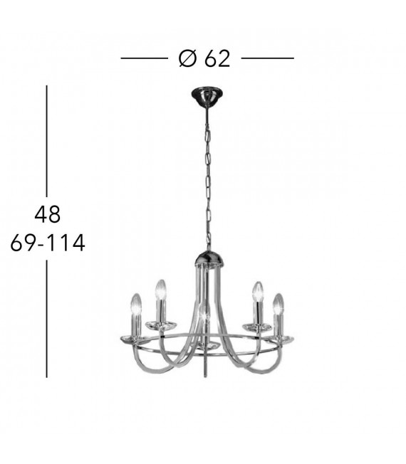 Chandelier classique IMPERIAL laiton Anglais 5 ampoules