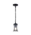 Feiss exterior pendant light Aluminum, steel, transparent grained glass Textured black