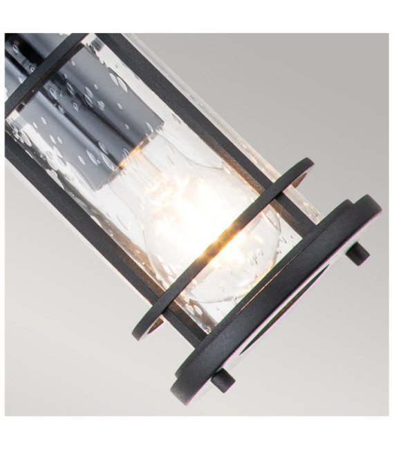 Feiss exterior pendant light Aluminum, steel, transparent grained glass Textured black