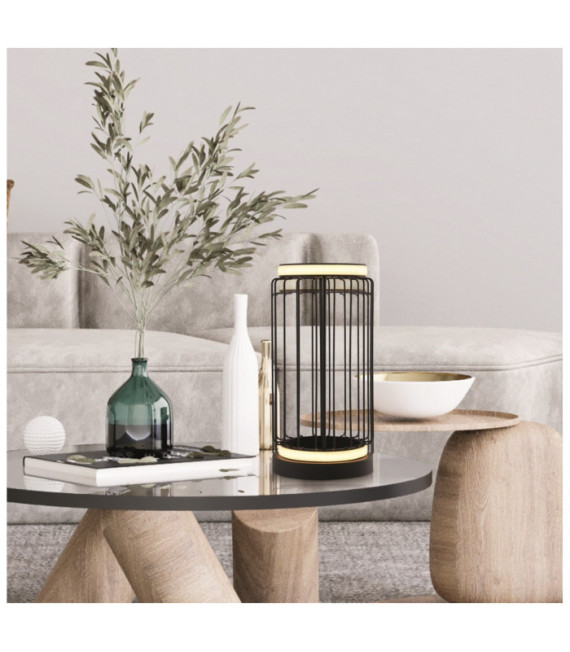 Lampada da tavolo Circolo LED Alluminio, acciaio dolce Bianco, nero sabbia