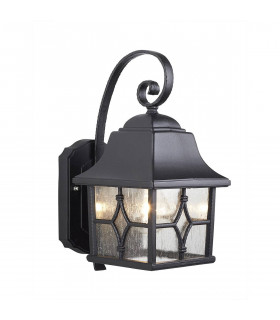 Kapellenwandlampe, schwarzes Aluminium und Glas