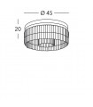 Plafonnier design en cristal PRISMA Or 24 Carats 6 ampoules