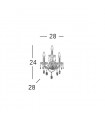 Applique murale en cristal SCHÖNBRUNN Or 24 Carats 2 ampoules