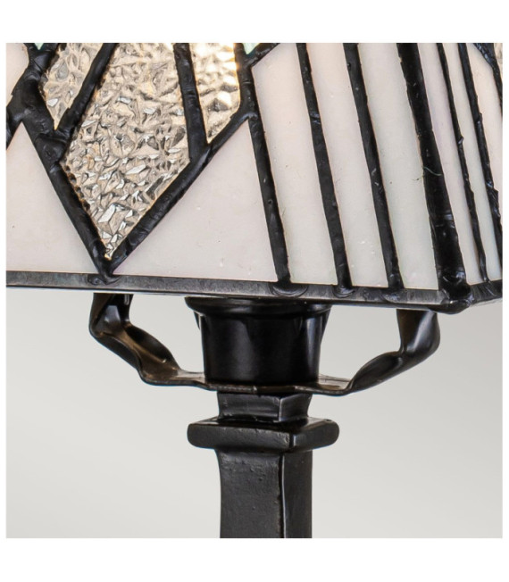 Alderley Tischlampe Stahl, Kunstglas Vintage Bronze