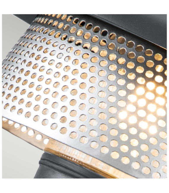 Saturne exterior wall light Stainless steel, glass, aluminum Gray