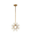 Sun pendant light Steel, K9 cut glass Gold leaf