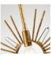 Sun pendant light Steel, K9 cut glass Gold leaf