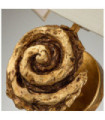 Swirl wall light Linen lampshade, steel, gold leaf resin