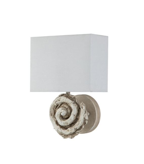 Aplique Swirl Pantalla de lino, acero, resina blanco hueso