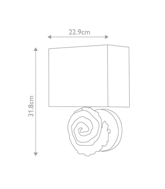 Swirl wall light Lampshade in linen, steel, bone white resin