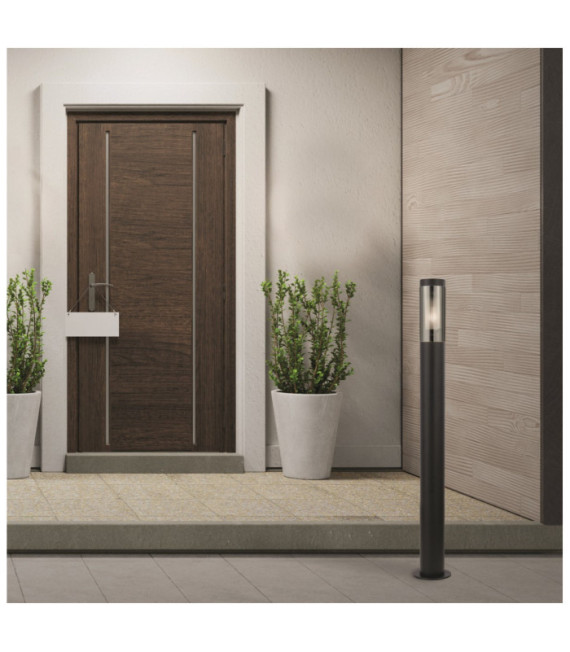 Batton outdoor floor lamp Stainless steel Matte black, Smoked