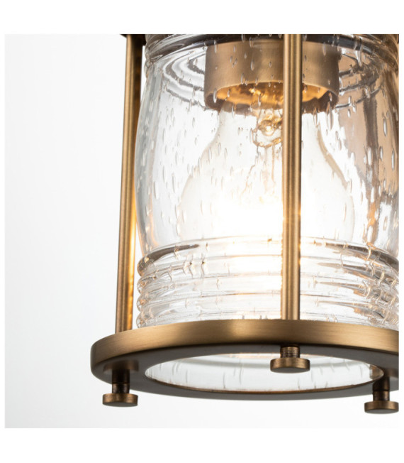 Kichler Wandleuchte Stahl, transparentes genarbtes Glas Naturmessing