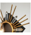 Sun wall light Steel, K9 cut glass Gold leaf