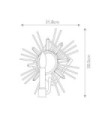 Applique murale Sun Acier,verre taillé K9 Feuille d'or