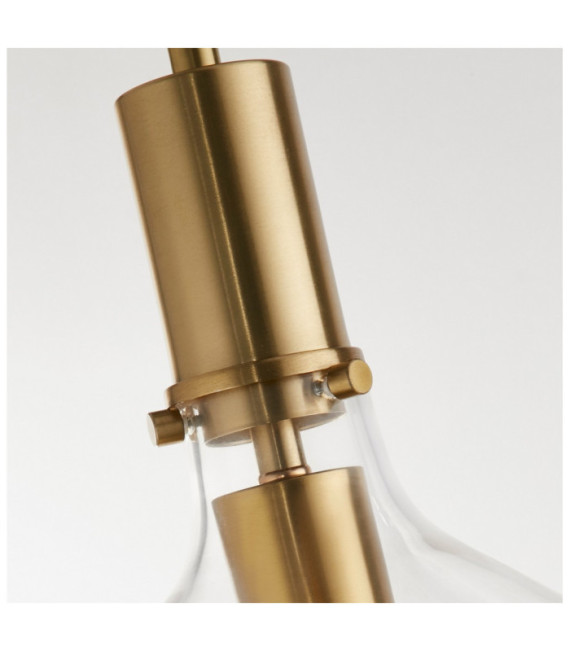 Lampada a sospensione Margarita Acciaio dolce, vetro Ottone