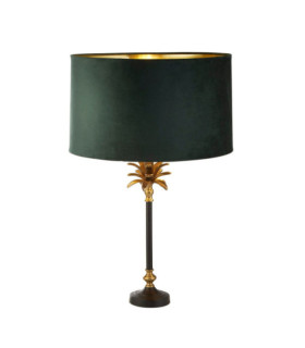 Lámpara de mesa Palm Acero dulce Negro mate, latón antiguo