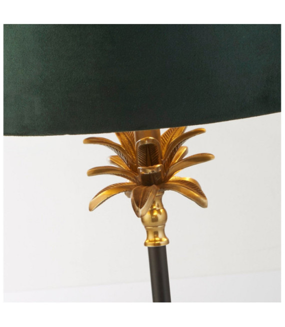 Palm Tischlampe Weichstahl Mattschwarz, antikes Messing