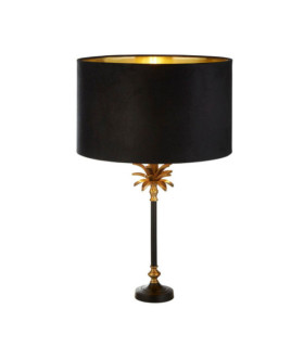 Lampe de table Palm Acier doux Noir mat, laiton antique