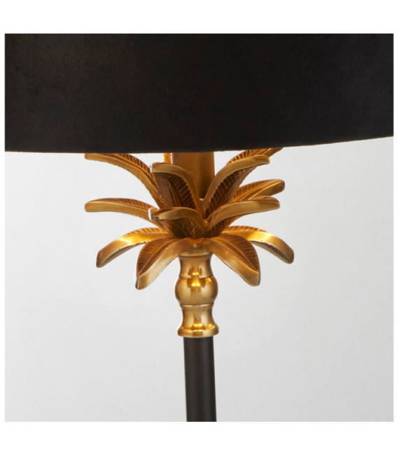 Palm Tischlampe Weichstahl Mattschwarz, antikes Messing