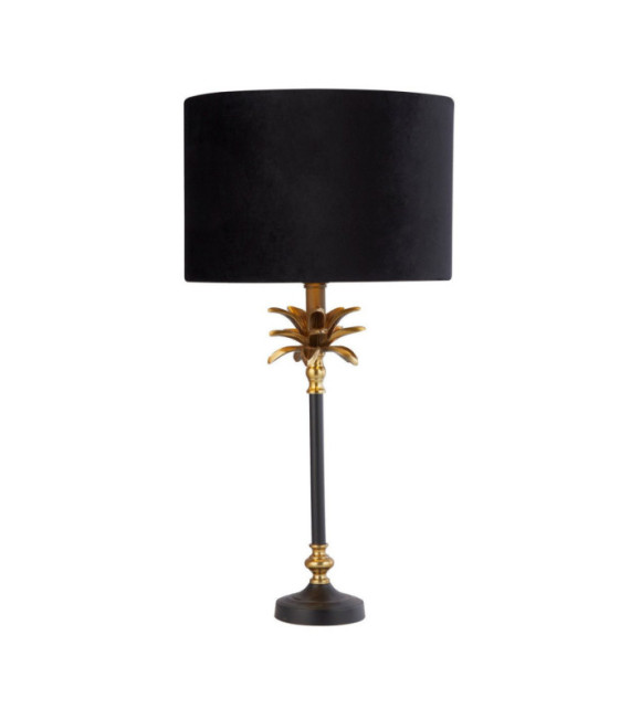 Lámpara de mesa Palm Acero dulce Negro mate, latón antiguo