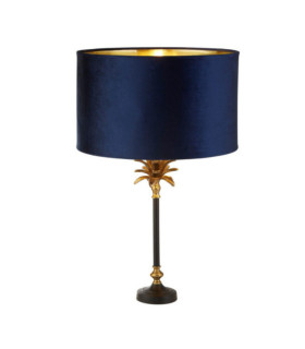 Lampe de table Palm Acier doux Noir mat, laiton antique