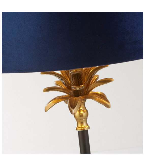 Lampe de table Palm Acier doux Noir mat, laiton antique