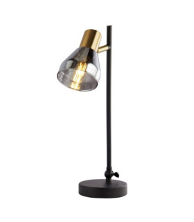 Lampada da tavolo Westminster in acciaio dolce, ottone satinato, fumé, nero