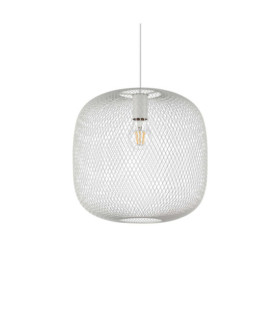 Net Metal Pendant Light, White Aluminum