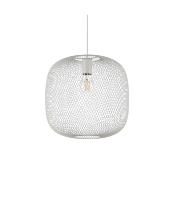 Net Metal Pendant Light, White Aluminum