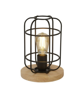 Lámpara de mesa Vision acero dulce madera, negro mate