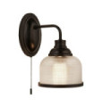 Highworth wall light Mild steel Clear, black