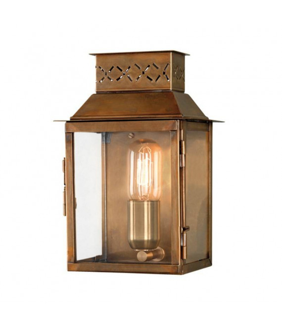 Kenningston Wandleuchte, antikes Messing und Glas