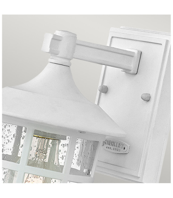 Hinkley Outdoor Wall Light Clear Seeded Glass, Weather Resistant Composite, Textured White